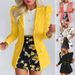 Elegant Printed Women's Suit Set - Office Wear Blazer & Skirt, Flattering Fit, Spring/Autumn Fashion_ecoleips.com