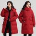 Women's Winter Long Puffer Coat With Hood, Oversized Fit, Thickened Down Alternative, Multiple Pockets, Knee-length Warm Jacket_ecoleips.com