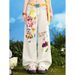 Women's Clothing Summer Design Sense Cartoon Print High Waist Loose Slim Straight Floor Mopping Pants_ecoleips.com