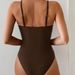 Bohemian One-Piece Swimsuit – Wide Straps With Shell Metal Rings | High-Cut Leg & Back Coverage | Nylon-Spandex Blend (Black, Navy, Coffee)_ecoleips.com