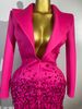 Sparkly Crystal Cha Pearls Long Sleeve Mini Dress 2025 Women Birthday Evening Party Nightclub Outfit Singer Wedding Costume F0SC_ecoleips.com
