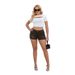 Women's Clothing Fashion Sexy Mid Waist Slim High Elastic Ripped Denim Shorts_ecoleips.com