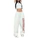 New Women's Hip Hop Dance Pants Loose Fit Streetwear Jazzy Trousers With Pockets - High Waist Stretchy Polyester Pants For Urban Fashion (Black/White/_ecoleips.com