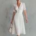 Women's Polo Collar Long Sleeve Dress Chiffon Top Pleated_ecoleips.com