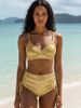 Women's Sexy Solid Color Two-Piece Swimsuit Backless High-Waisted Bikini_ecoleips.com