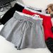 Women's High-Waisted Slimming Faux Two-Piece Drawstring Elastic Shorts Casual Sports Pants Letter Print Hot Pants Summer Style_ecoleips.com