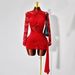 Women's Solid Color Semi High Neck Knitted Lace Patchwork Bodycon Dress Tight Fit Casual Dress_ecoleips.com