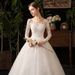 Women's Clothing Lightweight Wedding Dress Long Sleeve Petite Simple Court Style Elegant Main For Travel Photography_ecoleips.com