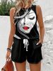 Women's Clothing Character Pattern Vest Shorts Set_ecoleips.com