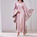 Muslim Dress Women Elegant Muslim Batwing Sleeve Long Dress – Arabian Patchwork Robe With Modest & Fashionable Design_ecoleips.com