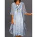 2026 Europe And The United States Summer Women's Casual Dress Two-piece Floral Print Round Collar Repair Maxi_ecoleips.com
