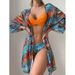 Women's 3-Piece Bikini Set - Sexy High-Cut Swimwear With Cover-Up Skirt (Sunflower, Violet, Yellow, Black, Green)_ecoleips.com