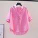 Women's Clothing Summer New Style Lapel Loose Slim Lazy Style_ecoleips.com