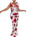 Women's Clothing Backless Pleated Temperament Long Dress Fashionable Printing Elegant Mid Waist Slim Hip Skirt_ecoleips.com
