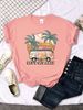 Let's Get Away Vacation Pattern Female T-shirts Fashion Mult_ecoleips.com