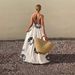 Women's Sexy Floral Print Dress European And American Style Backless Halter Loose Long Gown for Vacation Independent Website Elegant Classy_ecoleips.com