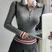 Elegant Ribbed Knit Polo Shirt – Breathable Viscose Long-Sleeve Top For Work & Casual Wear_ecoleips.com