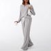 Women's V Neck Knitted Pajama Set Autumn Arrival Casual Comfortable_ecoleips.com