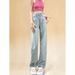 New Design Light-colored Straight Wide-leg Jeans For Women From Guangzhou, High-waisted Floor-length Pants, New_ecoleips.com