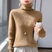 Women's High-Neck Knit Sweater – Soft Viscose Slim-Fit Base Layer (12 Colors, Stacked Collar)_ecoleips.com