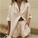 Women's Clothing Solid Color Single Breasted Short Sleeved Shirt Shorts Loose Fashion Casual Suit_ecoleips.com