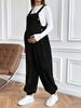 K Maternity Pants With Adjustable Waist And Fashionable Loose Shoulder Straps_ecoleips.com