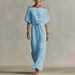 Women's Elegant Casual Solid Color Dress Mid Sleeve Off Neck Summer New_ecoleips.com