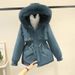 Women's Clothing Winter Short Puffer Coat With Faux Fur Trim Hood Fleece Lined, Oversize Plus Size Jacket For Cold Weather (Available In 7 Colors)_ecoleips.com