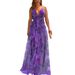 Women's Clothing Spring And Summer New Mesh Printed Suspender Dress INS Holiday Leisure Big Swing Dress For Women_ecoleips.com