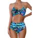 Women's Clothing Plus Size Cross-Bikini High-Waist Two-Piece Swimsuit For Women Triangle Print Summer Beachwear_ecoleips.com