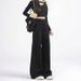 Women's Black Stretch Jeans, New Autumn And Winter Straight Wide-leg Loose Casual Pants With A High-end Design_ecoleips.com