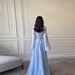 Elegant Chiffon Slim Fit Bodycon Dress for Women with Long Sleeve Flared Cuffs And High Waist Pure Color Flowy Dress (XS-XXXL 8 Colors)_ecoleips.com