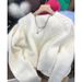 girl Lazy Style Gentle Feel Mohair Sweater Women, Thickened Base Shirt For Autumn And Winter, Inner Layer Knitted Top_ecoleips.com