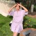 Women's Korean Style Casual Sportswear Set Short Sleeved Top And Shorts Trendy Summer New Design 2025_ecoleips.com