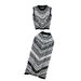 Women's Clothing Retro Jacquard Knitted Suit Women's Sleeveless Vest Mid Length Skirt High End Lady Two Piece Suit_ecoleips.com