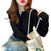 Wear A Cardigan On The Outside, A Women's Thin Fashionable Sweater, A Jacket, A Knitted Sweater With A Long-Sleeved Top_ecoleips.com