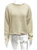Y00274TM European And American Women's Clothing 2025 Autumn New Solid Color Long Sleeve Round Neck Cardigan_ecoleips.com