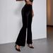 Voya 2026 Spring New Fashionable Sexy Slim-Fit Women's For E-commerce, Solid Color High-Waisted Velvet Flare High-waisted Velvet Bell-bottom Pants
_ecoleips.com