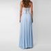 Women's Sexy Embroidery Splicing Solid Gown Fashion Pleated Slim Folded Party Dress Elegant Low-Neck Sleeveless Waist Long Dress_ecoleips.com