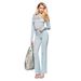Women's Clothing Solid Color Casual Long Sleeved Two Piece Set Sexy Open Neck American Fashion New Style Ins Style_ecoleips.com