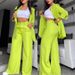 2025 Cross-Border European And American Foreign Trade Summer Women's Fashion Elegant Solid Color Split Sleeve Lapel_ecoleips.com