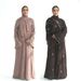 Elegant Embroidered Plus Size Kaftan Dress Boho Chic Long Sleeve Tunic For Women Open Front Optional Scarf Coffee Army Green Lilac_ecoleips.com