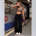 Women's Wide Leg Jeans Trendy High Waist Stretch Denim Pants For Work & Casual (Sizes 25-32, Black Wash)_ecoleips.com