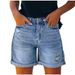 High Waisted Tassel Ripped Denim Shorts Women's European American Style Casual Straight Leg Hot Pants_ecoleips.com