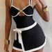 Women's Bohemian Style One Piece Swimsuit with Metal Chain Buckle Sexy Five Pointed Star Design European And American Foreign Trade Cross Border Bikini Set_ecoleips.com