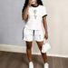 Summer Women's Romantic Rose Print Two Piece Set Gentle Loose Casual Comfortable Short Sleeved Top And Shorts Ensemble_ecoleips.com