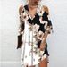 Summer V-Neck Positioning Flower Mesh Short Sleeve Dress Fashion Women's Wear_ecoleips.com