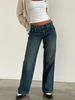 New Women's Solid-color Washed Straight-leg Jeans, Low-waisted, Simple, Versatile, Fashionable, Comfortable And Loose For Goin_ecoleips.com