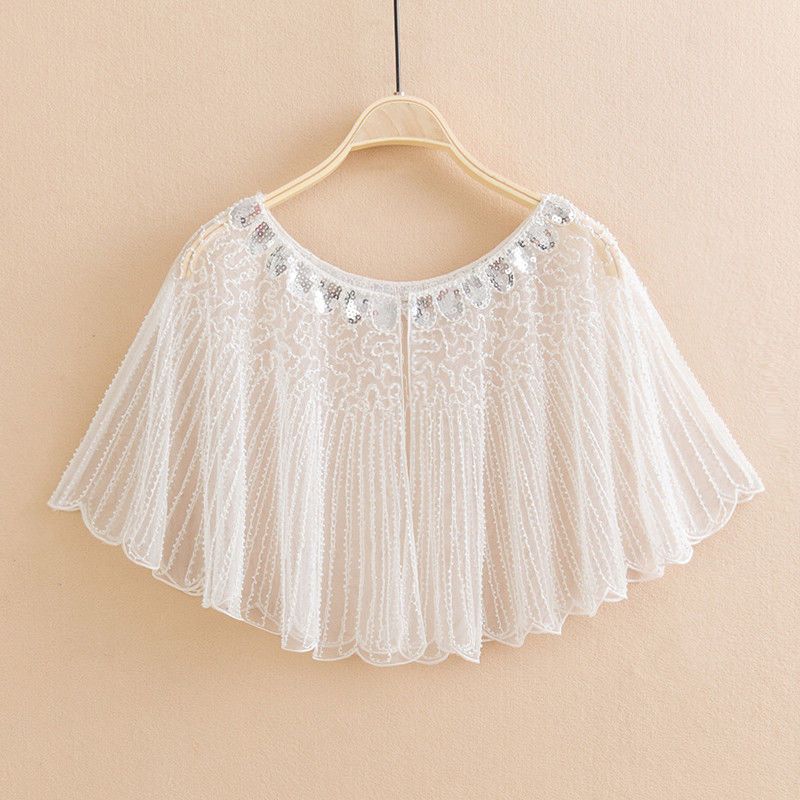 K Sequined Lace Shawl Sequined Short Jacket Paired With Skirt Solid Color Blouse_ecoleips.com