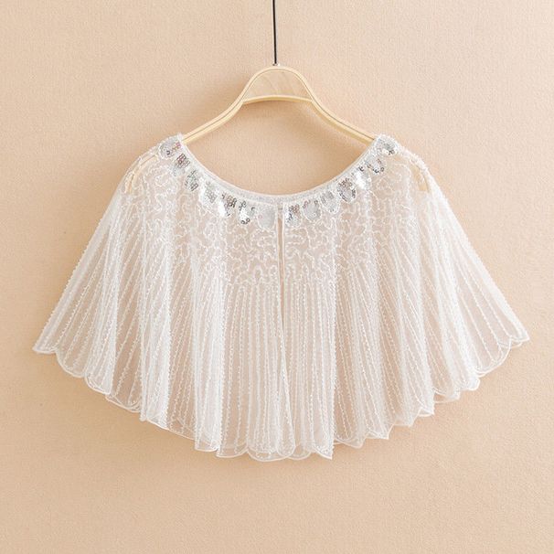 K Sequined Lace Shawl Sequined Short Jacket Paired With Skirt Solid Color Blouse_ecoleips.com